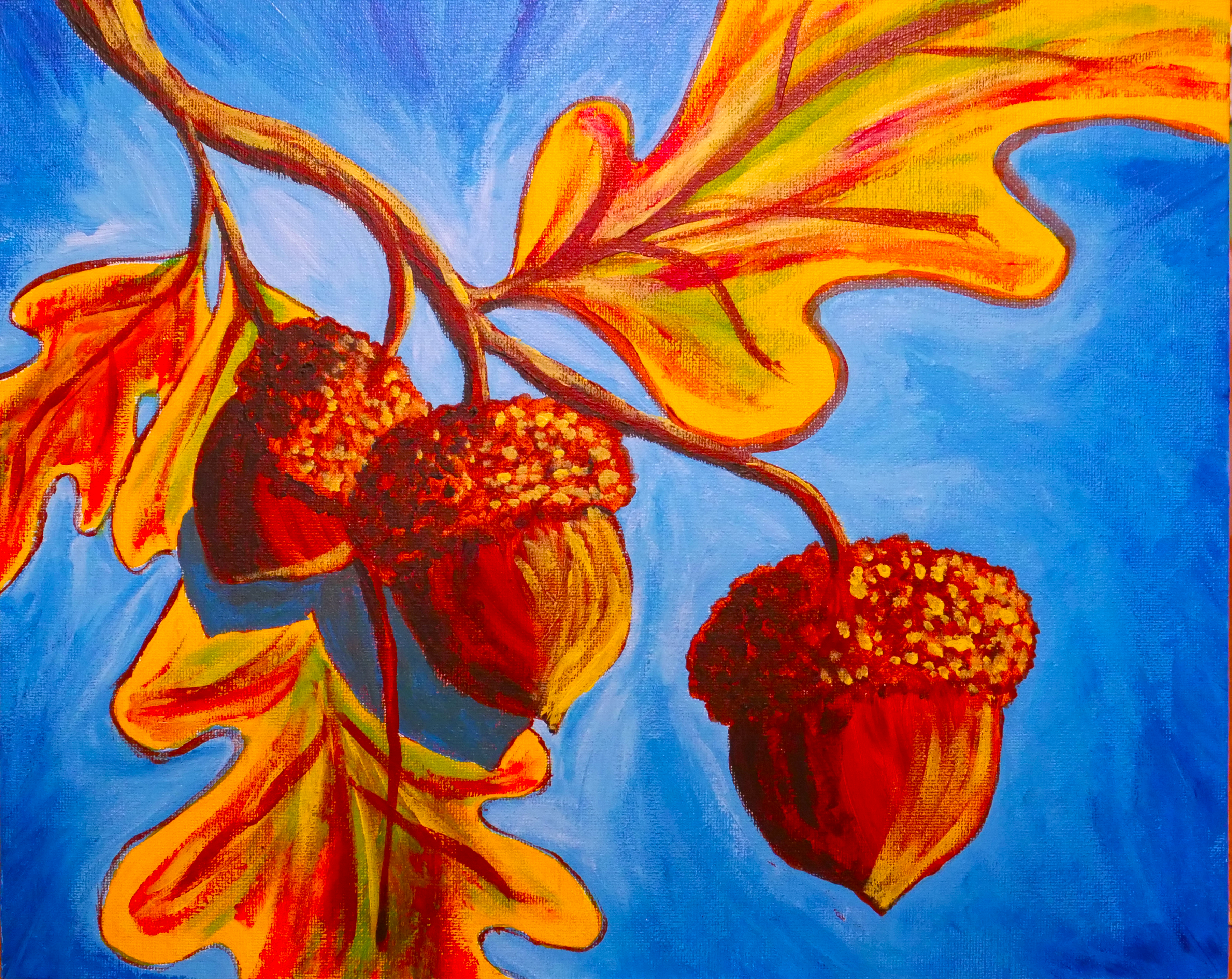 Art With Flair: Acorn Trio Painting