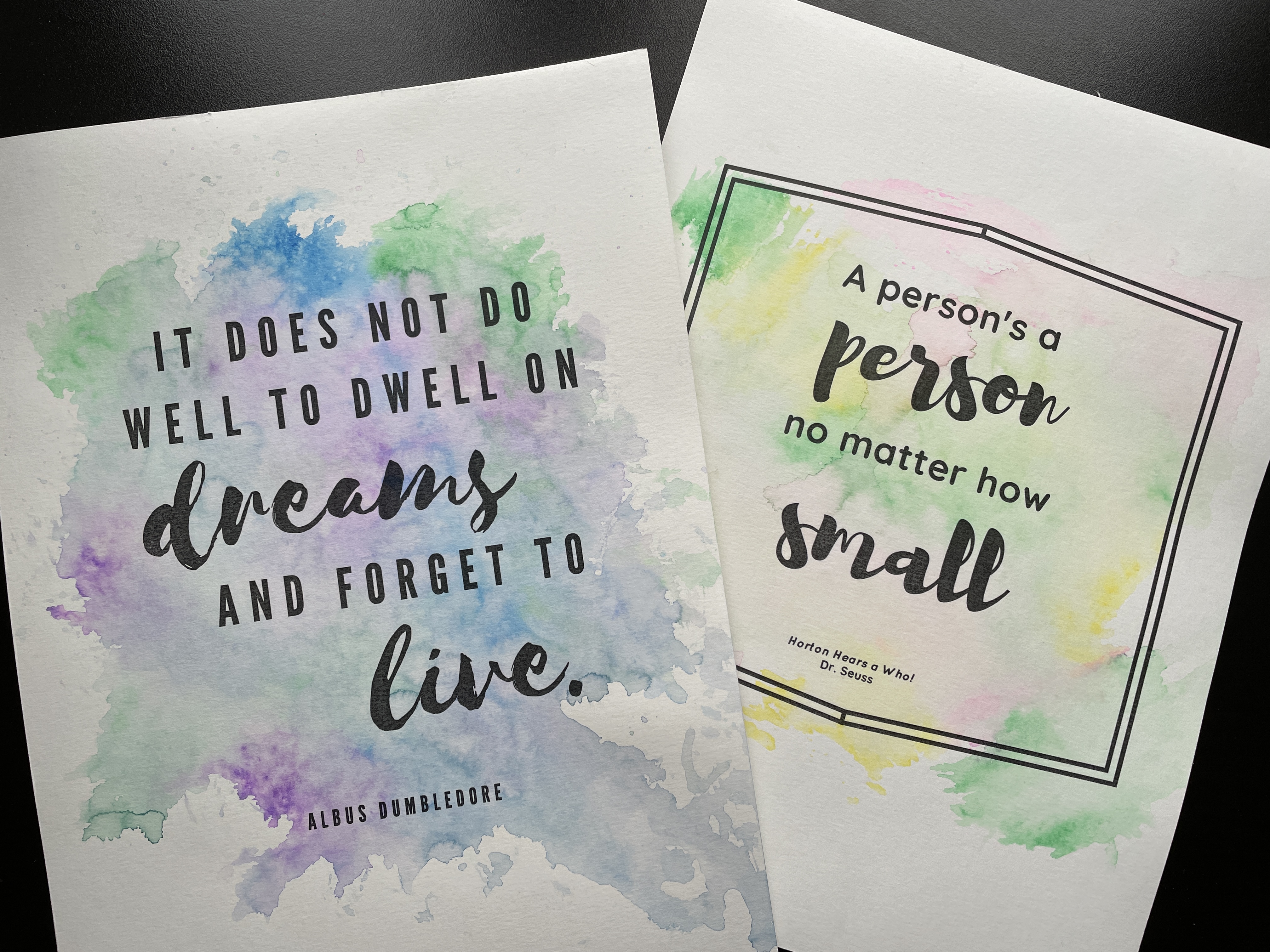 Turn quotes into watercolor art with a Ziploc bag, markers and water!