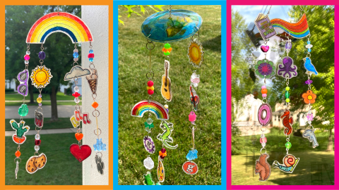 3 Samples of Reading Colors Your World: Shrinky Dinks Wind Chimes